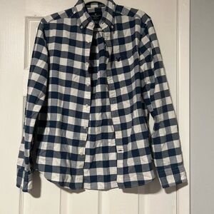 American Eagle Outfitters Blue and White Checkered Shirt
